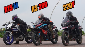 2025 Pulsar 220F vs RS200 vs R15M Drag Race