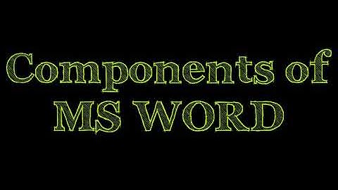 Components of MS Word - Class 3
