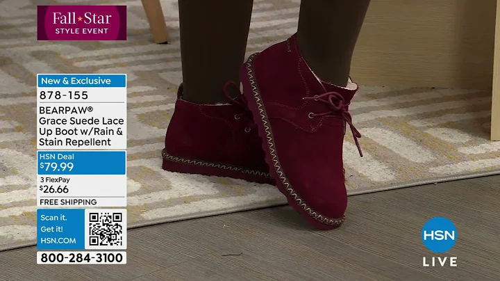 BEARPAW Grace Suede Lace w/Rain   Stain Repellent