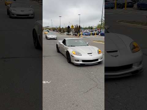 CAMMED CORVETTE C6Z06'S EXHAUST SOUND LEAVING CAR MEET!! #corvette #cammed #c6z06 #carmeet #shorts