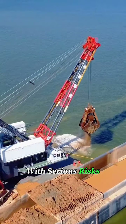 This ship looks like it is sinking…but it is building land.#dredgingvessel #ship #landreclamation