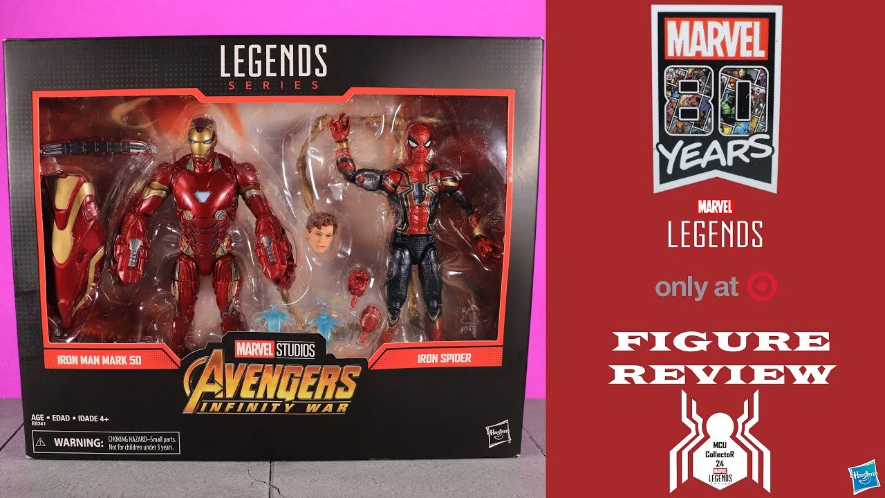 marvel legends iron man mark 50 and iron spider 2 pack