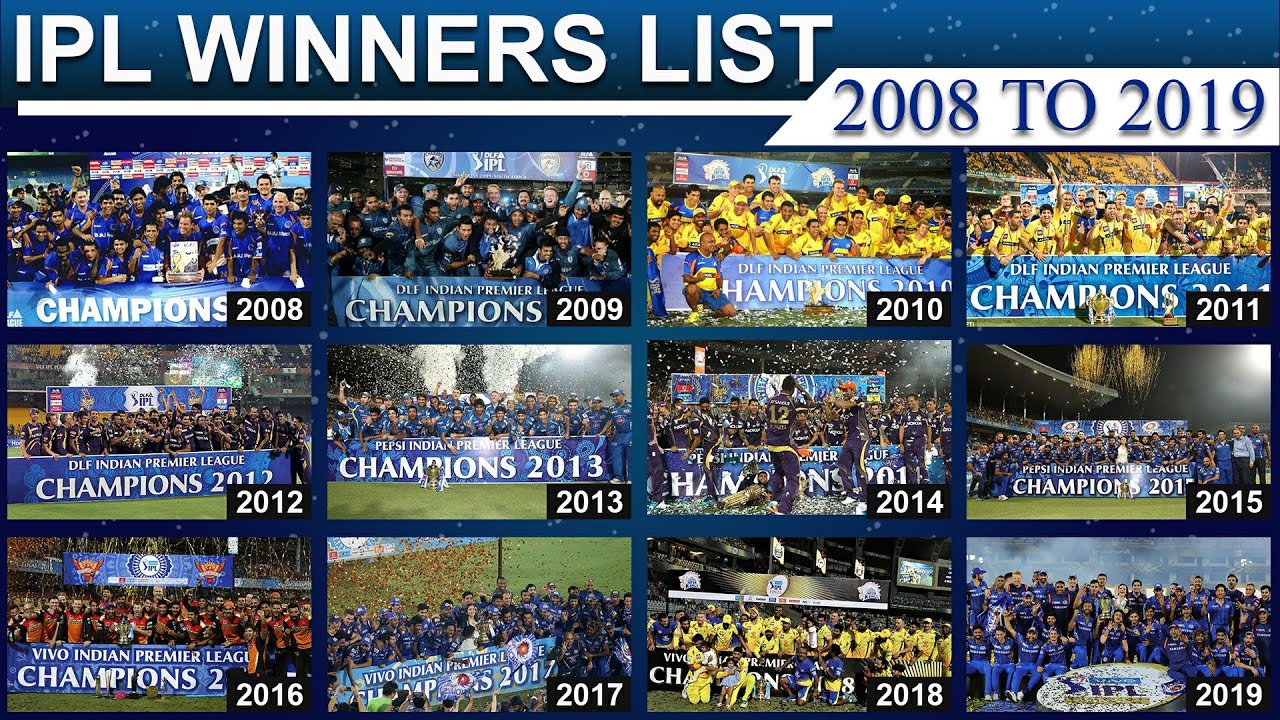 ipl winners list