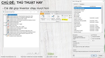 CÀI ĐẶT GIÚP INVENTOR MƯỢT HƠN