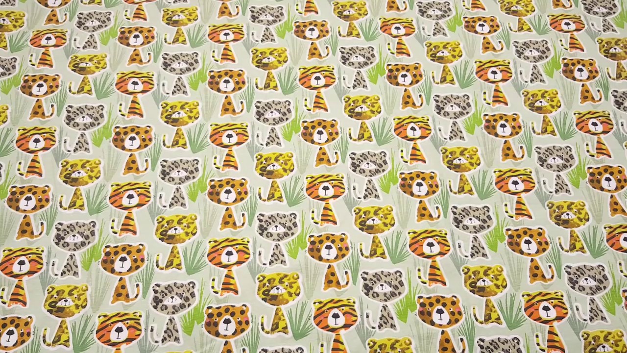Stof France light jungle cat knit fabric