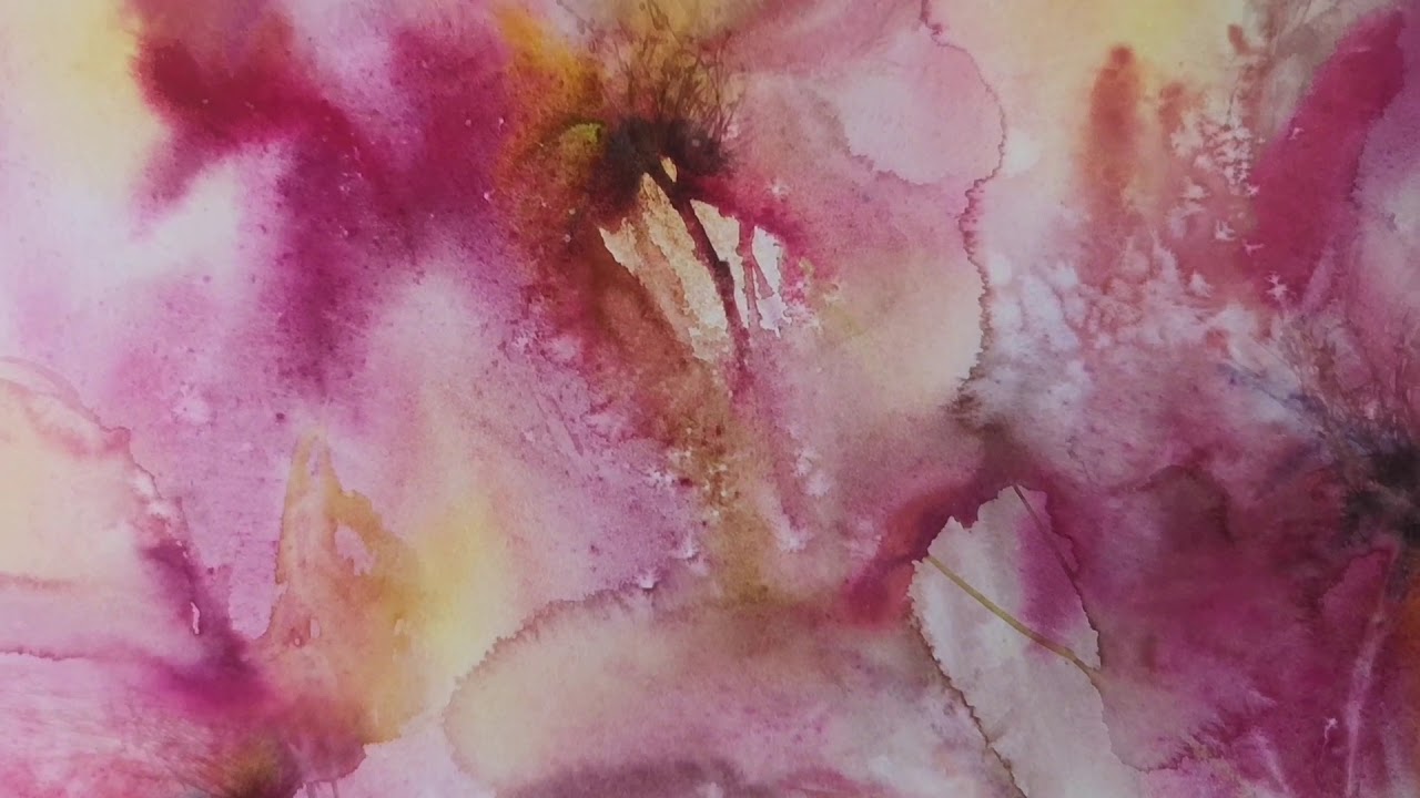 Abstract watercolor flowers painting YouTube