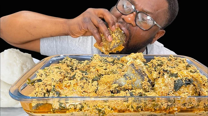 ASMR POUNDED YAM & EGUSI SOUP MUKBANG  NIGERIAN FOOD