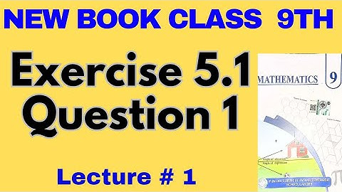 Class 9 Mathematics|Chapter 5 Linear Equations and Inequalities | Exercise 5.1 Question 1 | New Book