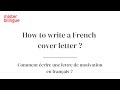 How to write a French cover letter ?