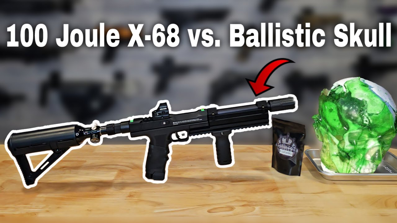 How Strong is a Modified X-68? Ballistic Head/skull Test with Less Lethal Launcher- Amazing Power