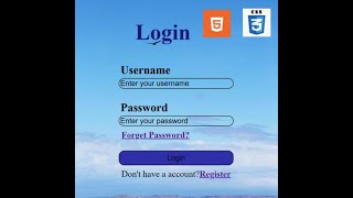 Login Form | Learn how to create Login Form using HTML & CSS | Project 1