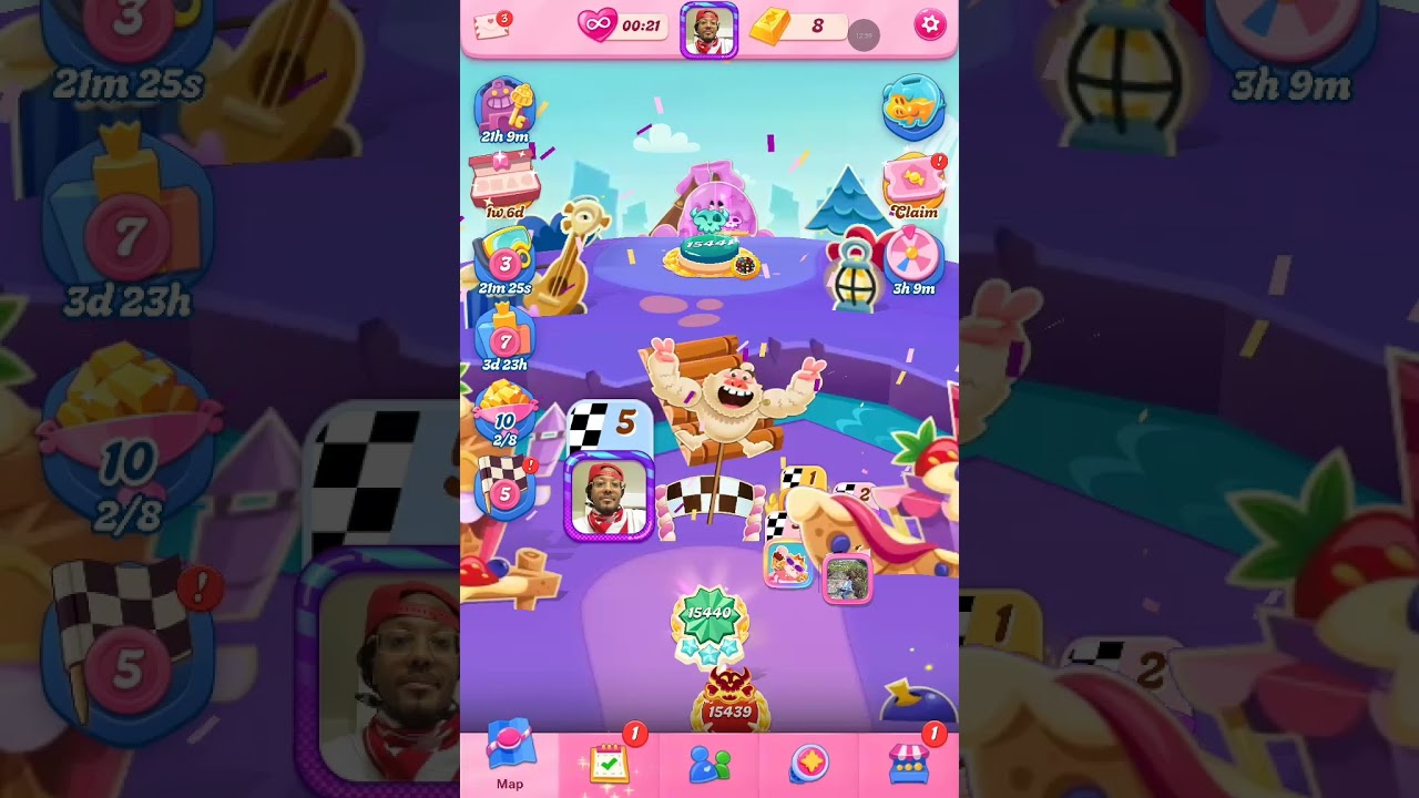 ♡Candy♡ページ candycrush🍬🍭 levels 15439-15447 with boosters. Like 👍🏼 Comment