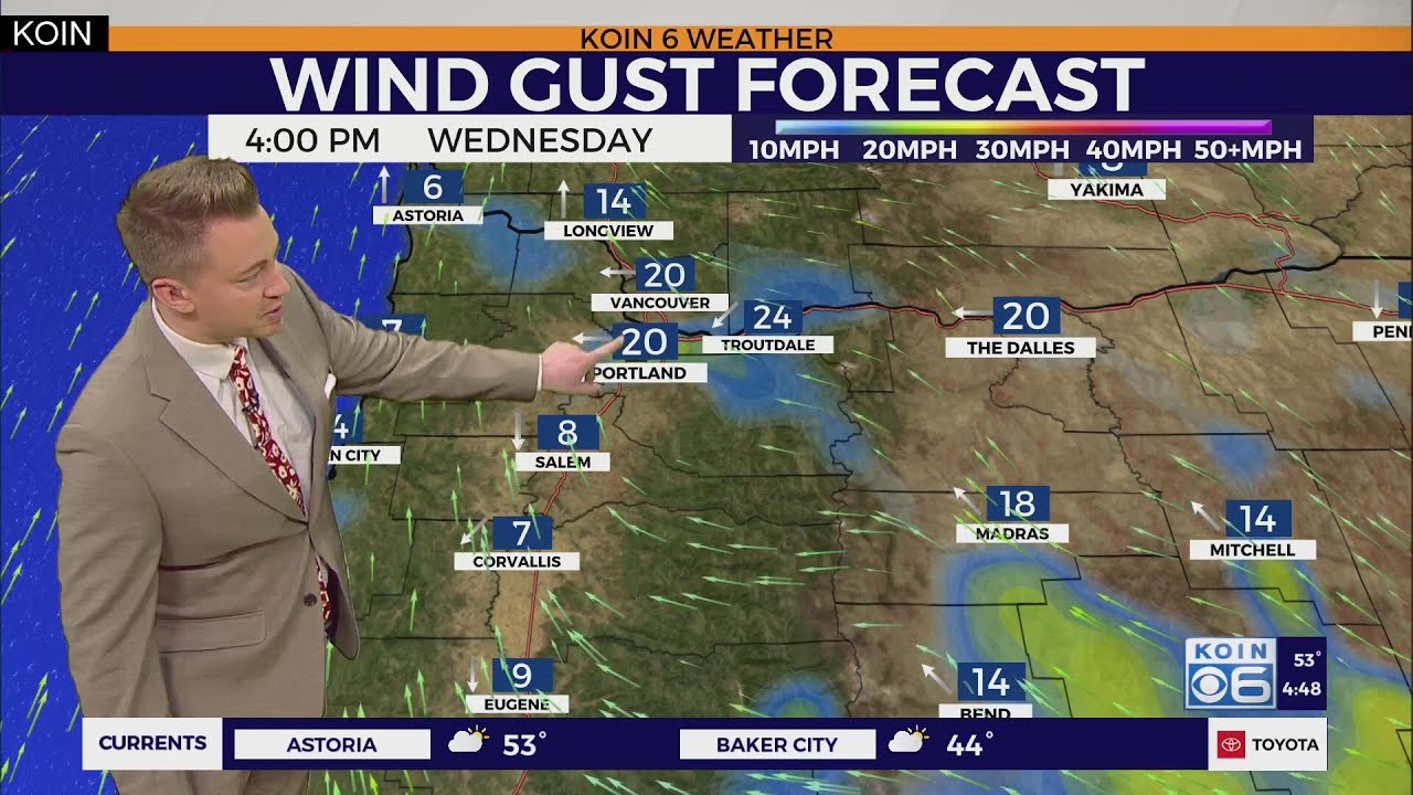 Warmer and windy weather for the PNW Wednesday - YouTube