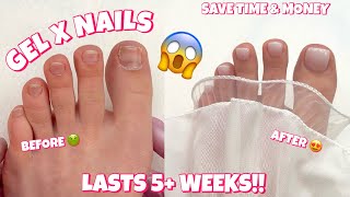 HOW TO DO GEL X NAILS ON YOUR TOES | LASTS 5+ WEEKS | VIRAL PRE OMBRÉ XCOAT TIPS | SAVE TIME & MONEY