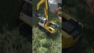 Wenn der Liebherr fliegt... 🦅 #fs25 #ls25 #baustelle #liebherr #publicworks #erlengrat #excavator