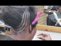 Cornrow braided updo on short natural hair
