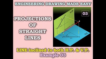 Projections of Straight Lines:  INCLINED to BOTH H.P. and  V.P. - 03 - ENGINEERING DRAWING MADE EASY