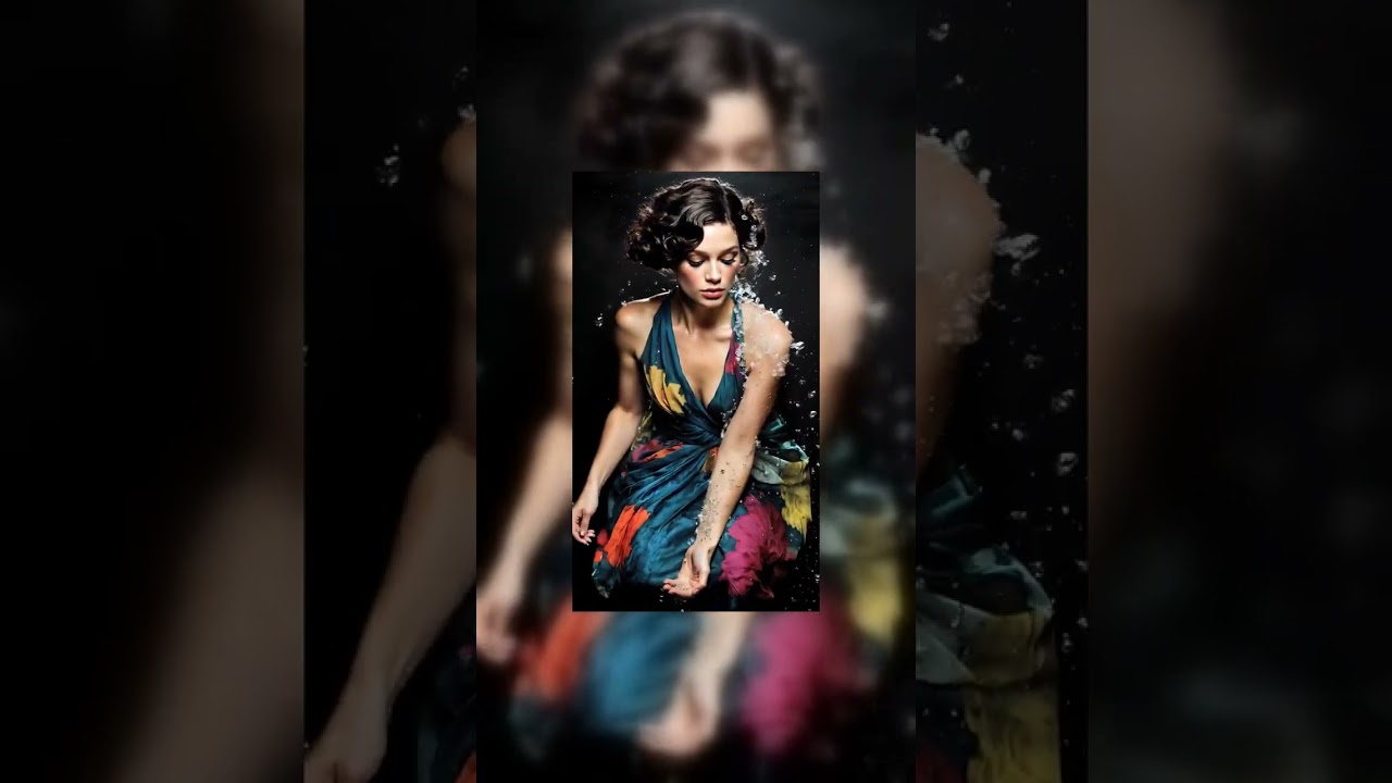 Underwater Fantasy: Dreamlike Elegant Woman, Colorful Artistic Beauty 