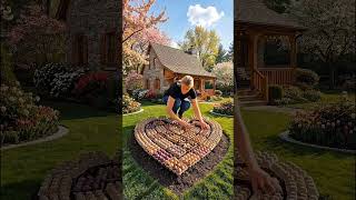 Heart-shaped flower bed design for rural courtyard #homeconstruction #HomeDecor #renovation #fbreels