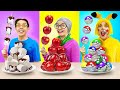 GRANNY VS PIKACHU VS ME || Funny Cooking Challenge by 123 GO! FOOD