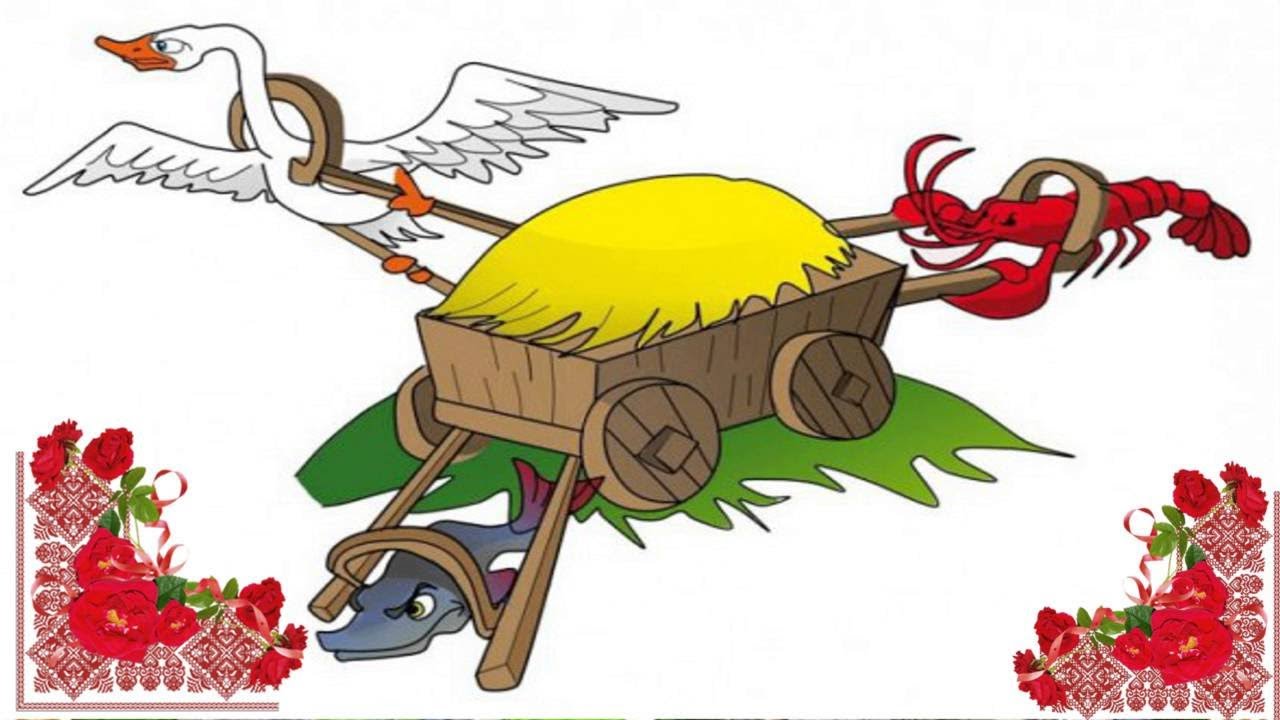Картинки к басне лебедь рак и щука для детей