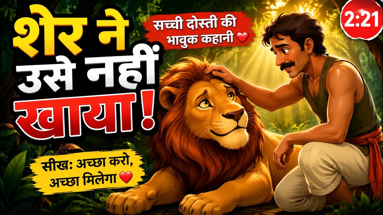 शेर ने उसे क्यों नहीं खाया? 🦁❤️ | Sher Bana Dost | Hindi Moral Story