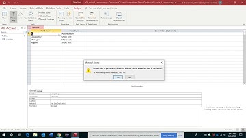 Delete a field  and set a table