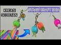 KREASI SEDOTAN,STRAW CRAFT IDEA, GANTUNGAN KUNCI BUAH BLUEBERRY,DIY, TUTORIAL