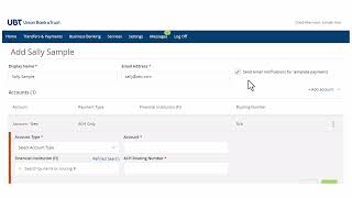 UBT Business ACH: Managing Recipients News