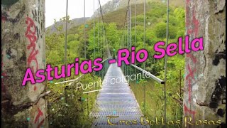 Asturias, Río Sella ...Puente colgante ... 🚣♂️