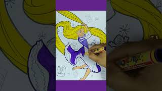 Disney Princess Colour Book Filling - 6 (Repunzel - Tangled ) #shorts