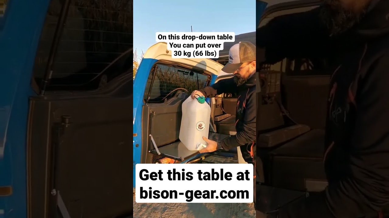 Drop down tailgate table load test. 💪 It can hold over 30 kg (66 lbs) 