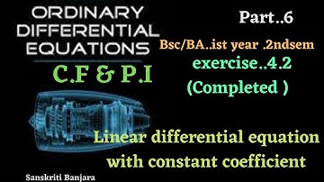 ex..4.2.ode .linear differential equation with constant coefficient 🔥.bsc/BA ist year 2nd sem