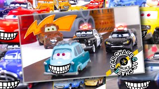 【カーズトミカ】マックィーン、シェリフVSザンダップ教授＆カーチェイスまとめ！Disney Cars toy stop motion Animation Car Chase Compilation