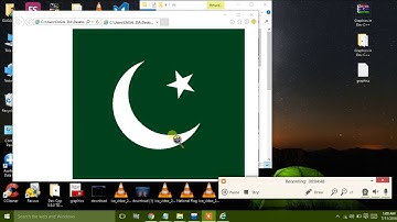 C++ Graphics Tutorials 1 -- make flag using bar,rectangle,line,ellipse function in c++ (hindi/urdu)