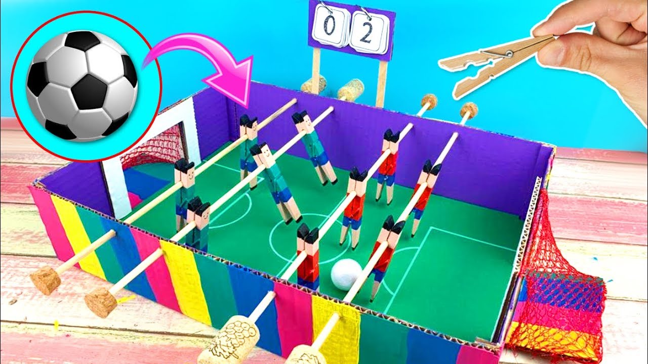 Un partido de futbolin? Haz tu propio juego de fútbol casero - tranquilos  No necesita VAR 😂 