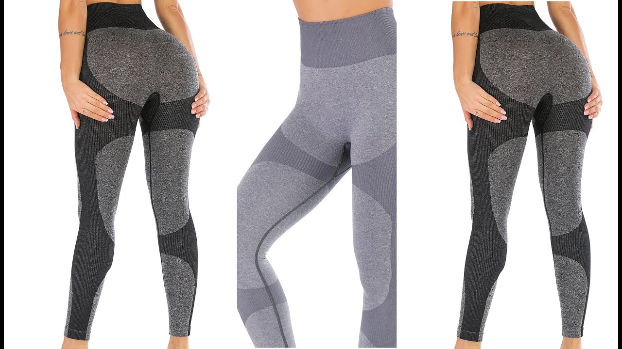 Yoga Leggings Seamless High Waist Compression Tights Slim Push Up ...