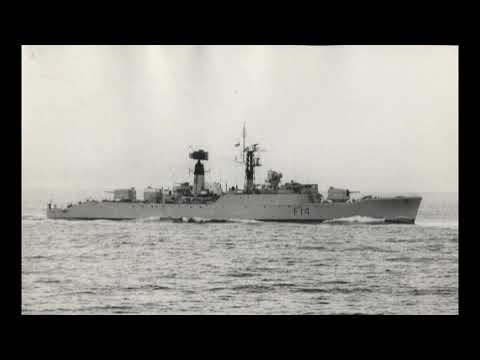 Royal Navy Type 41 Leopard-class frigate — archive montage (water 1116)