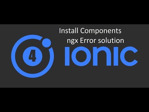 Como importar componentes IONIC 4 - ngx Error Solution