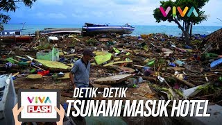 GEGER!! Detik-detik Dahsyatnya Tsunami Terjang Hotel di Lampung