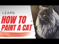 EASY How to Paint a Cat in Acrylics | Pet Portrait Painting | Part 2