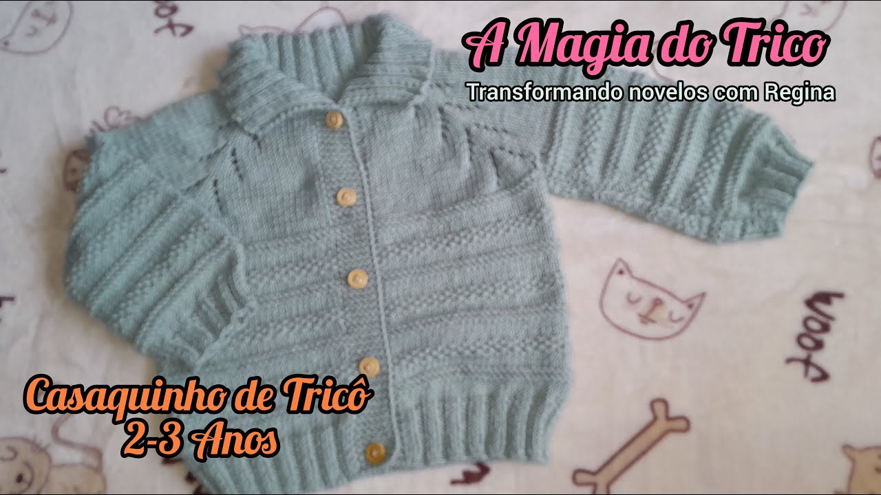 Casaquinho de Trico Erva Doce ‐ para bebe de  2, 3 anos