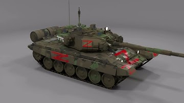 Battle-Hardened 3D Model of Wagner PMC T90A Tank with the Iconic Red 