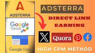 Best Ad Network earning from google trends |Make money online tutorial  | Adsterra High CPM Trick