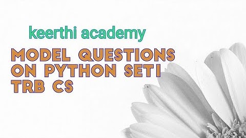 Model questions on python set1  trb cs