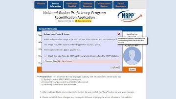 NRPP Certification Tutorial Contact Info Tab