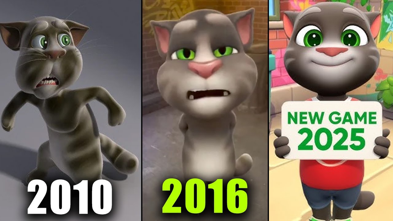 All Outfit7 Talking Tom & Friends 2010-2025: Talking Tom Cat (2010) - Talking Tom Cat New Game (2...