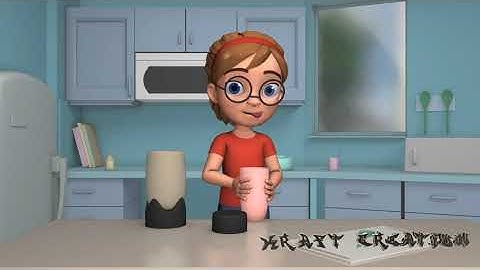 Cute 3D animated girl making shake KCGI