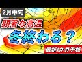 【1か月予報】2月中旬で冬終了? 太平洋側は引き続き少雨