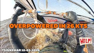 How Not To Waterstart - Overpowered In 26 Kts Windsurfing At Tsjûkemar 6.2 Was A Mistake